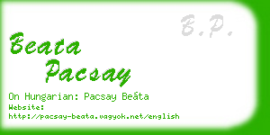 beata pacsay business card