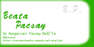 beata pacsay business card